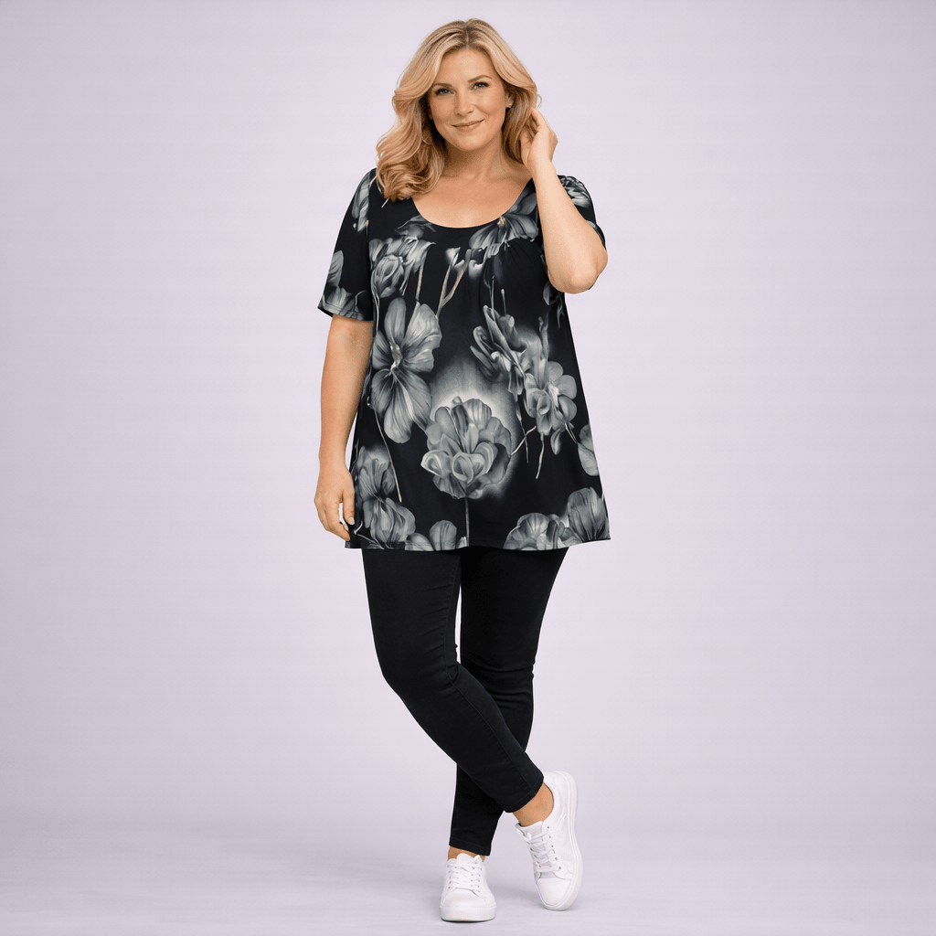 Short Sleeve Floral Smock Top