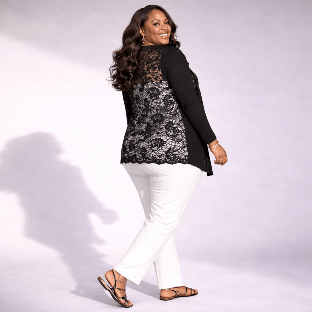 Scallop Hem Lace Back Open Front Cardigan