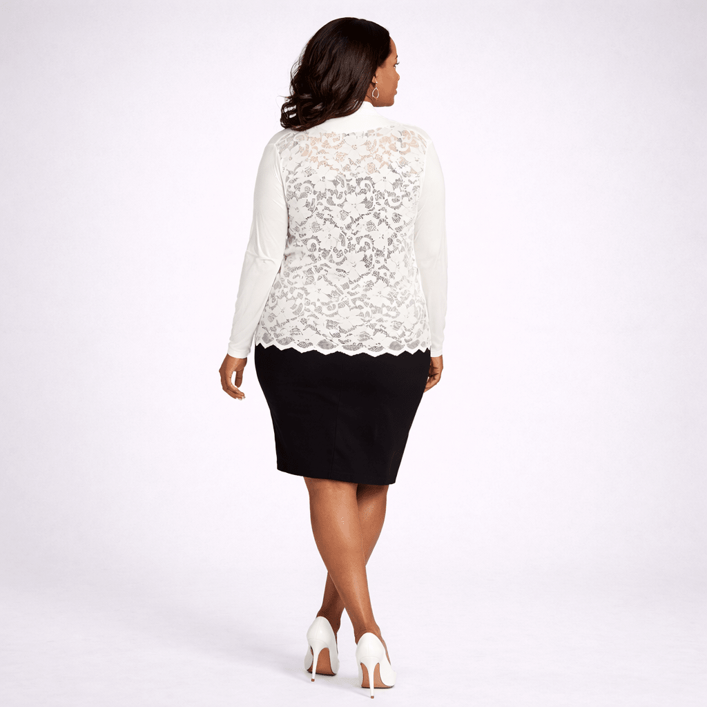 Scallop Hem Lace Back Open Front Cardigan