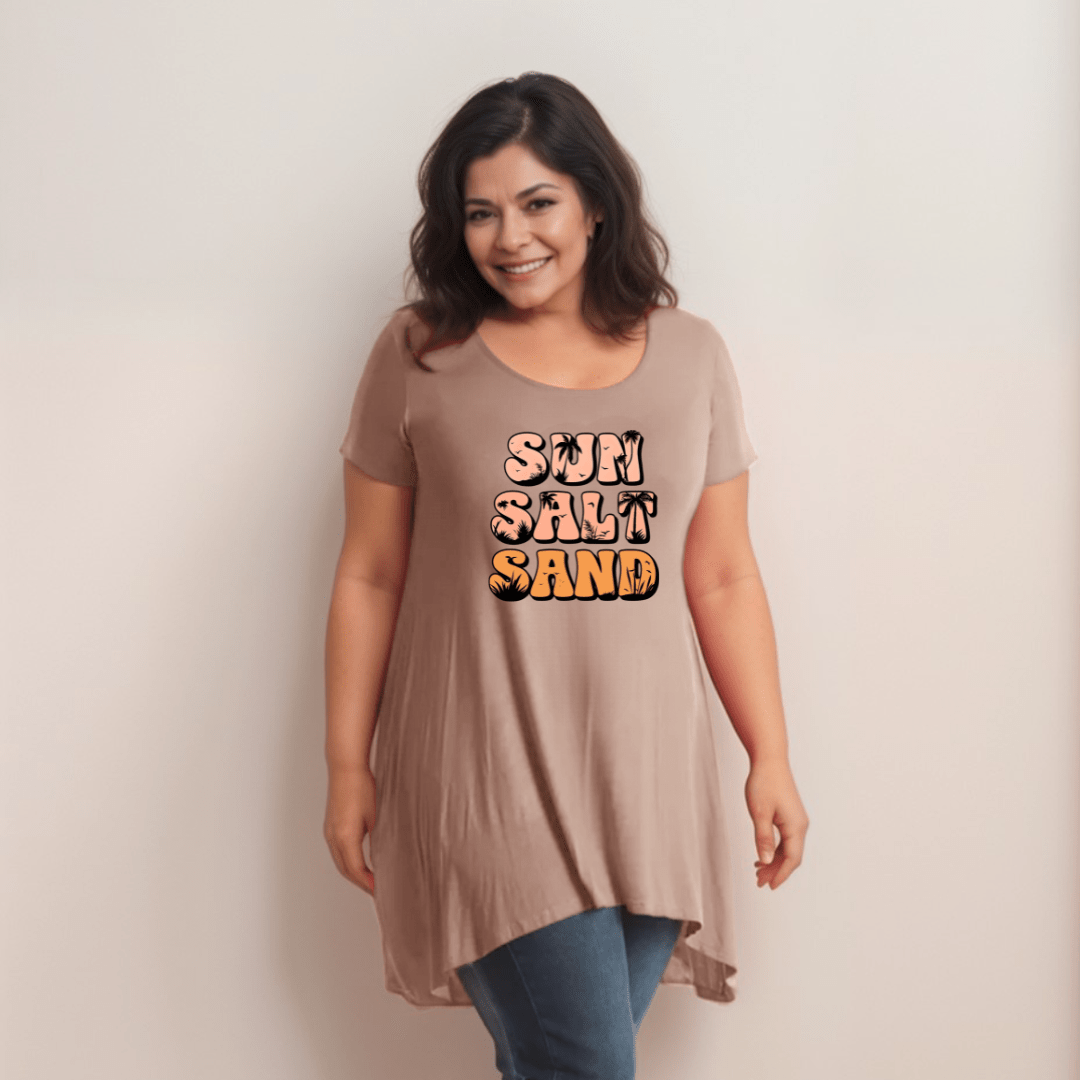 Sun Sand Salt Hanky Hem Swing Top