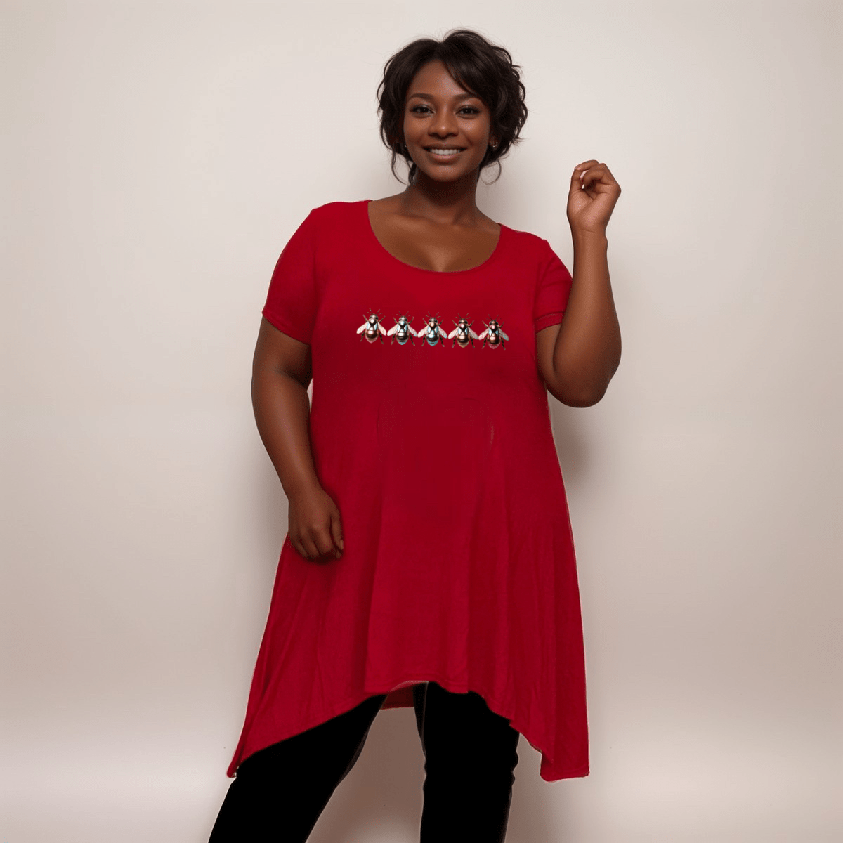 Multi Coloured Bee-Logo Hanky-Hem Swing Top