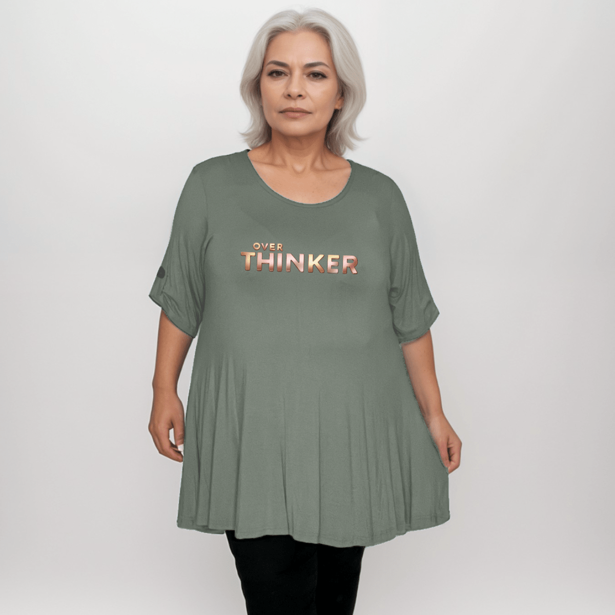 Swing Top with “Over Thinker” Logo