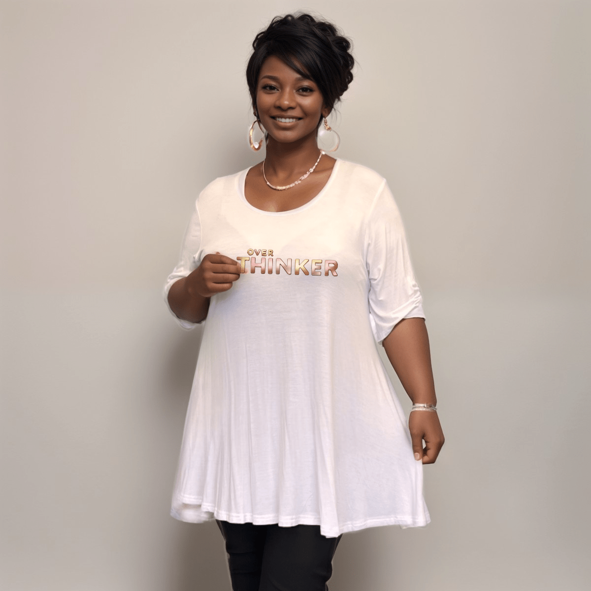 Swing Top with “Over Thinker” Logo