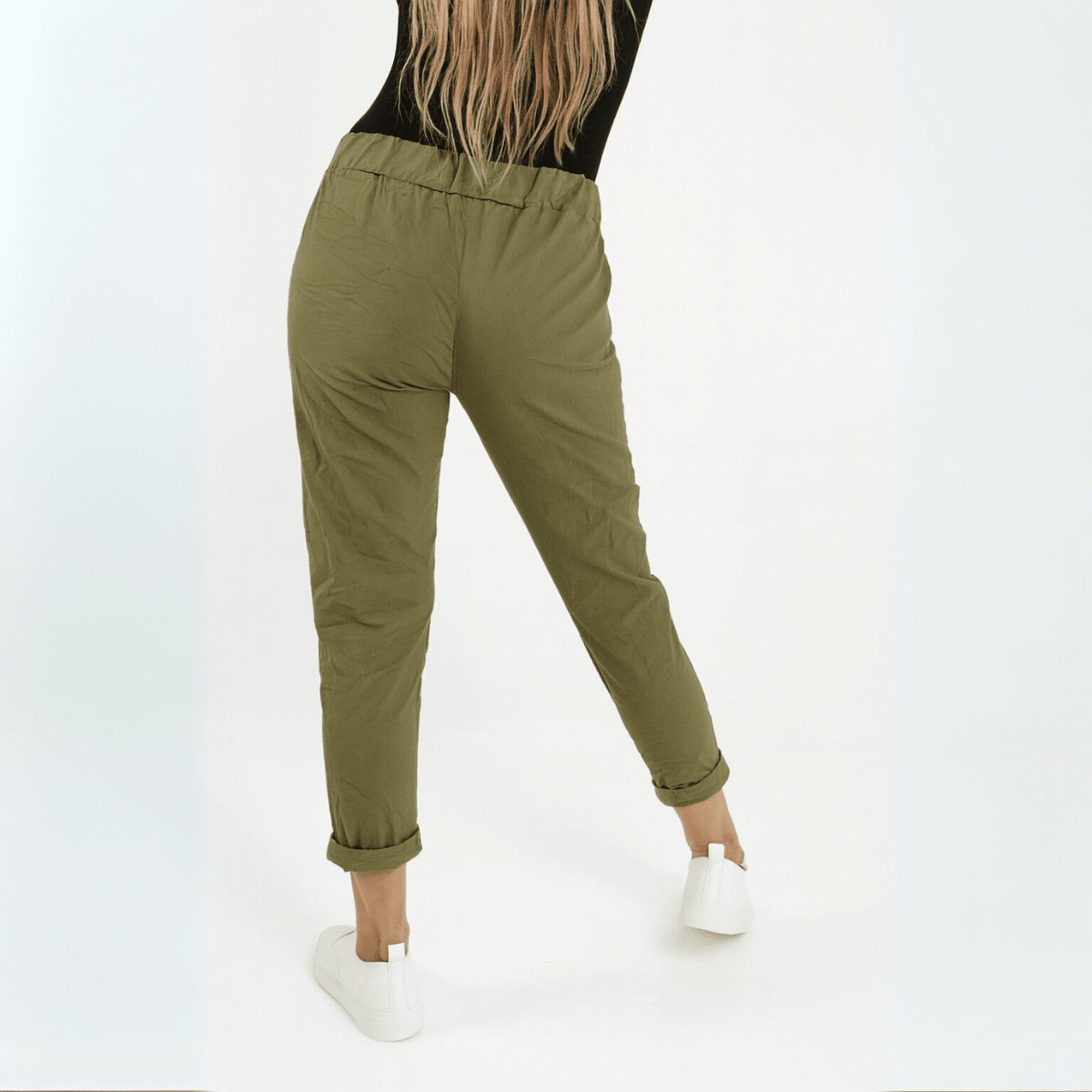 Stretchy Plain Trousers / Jeans with Side Pockets