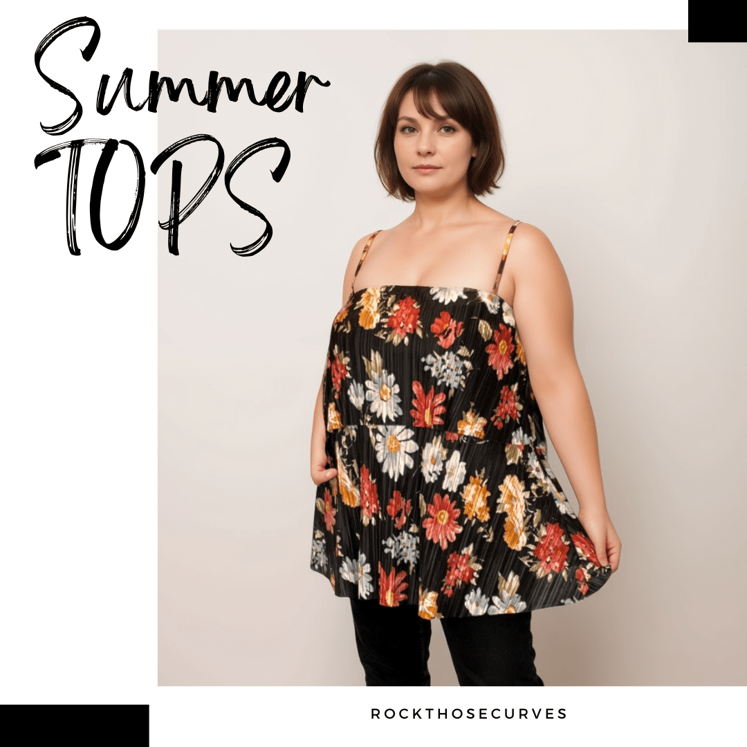 FLORAL PLEATED STRAPPY LAYERED CAMI TOP