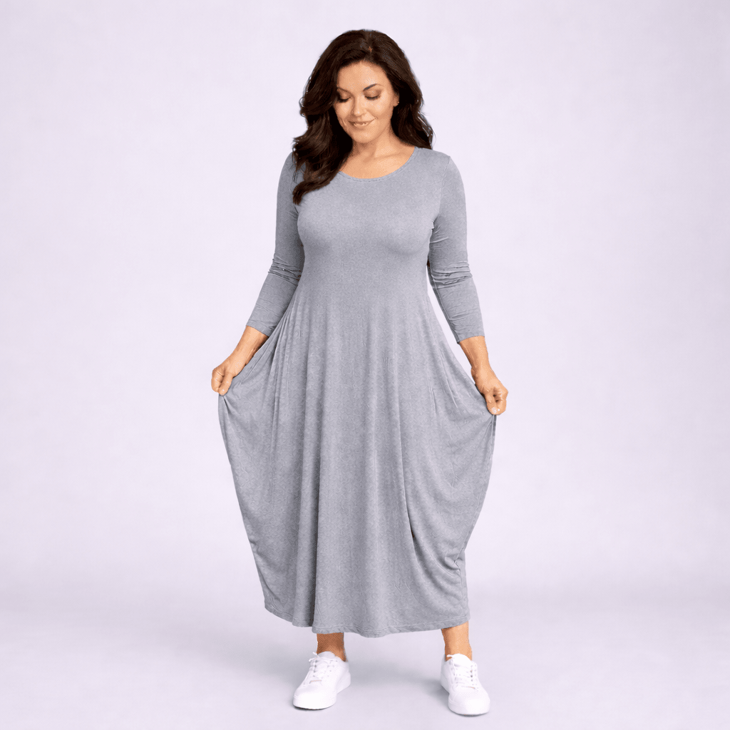 Long Sleeve Calf Length Dress