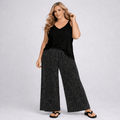 Polka Dot Elastic Waist Palazzo Trousers