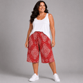 Moroccan Tile Print Elastic Waist Culottes
