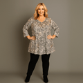Grey Bronze 3/4 Sleeve Swing Top