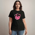 Cotton Ribbon-Heart Print T-Shirt