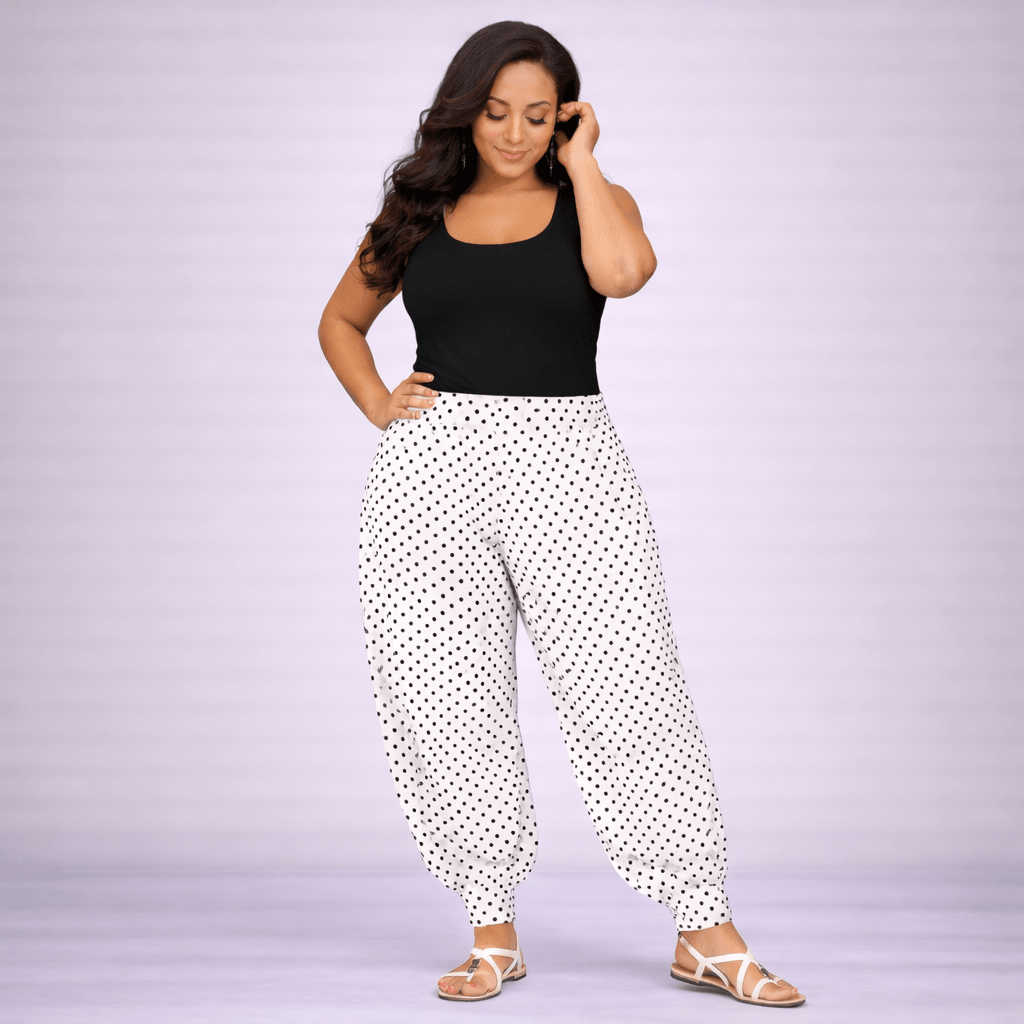 Polka Dot High Rise Harem Pants