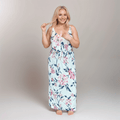 V FRILL WIDE STRAP MAXI DRESS