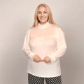 LONG SLEEVE POLO NECK SMOCK TOP