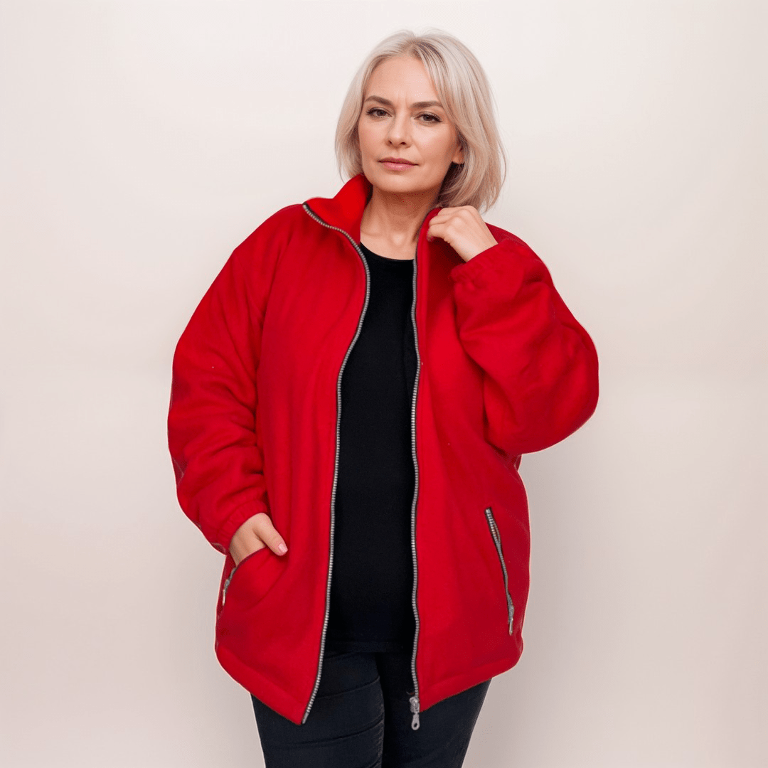 ROCKTHOSECURVES ZIP UP LONG SLEEVE THICK POLAR FLEECE JACKET
