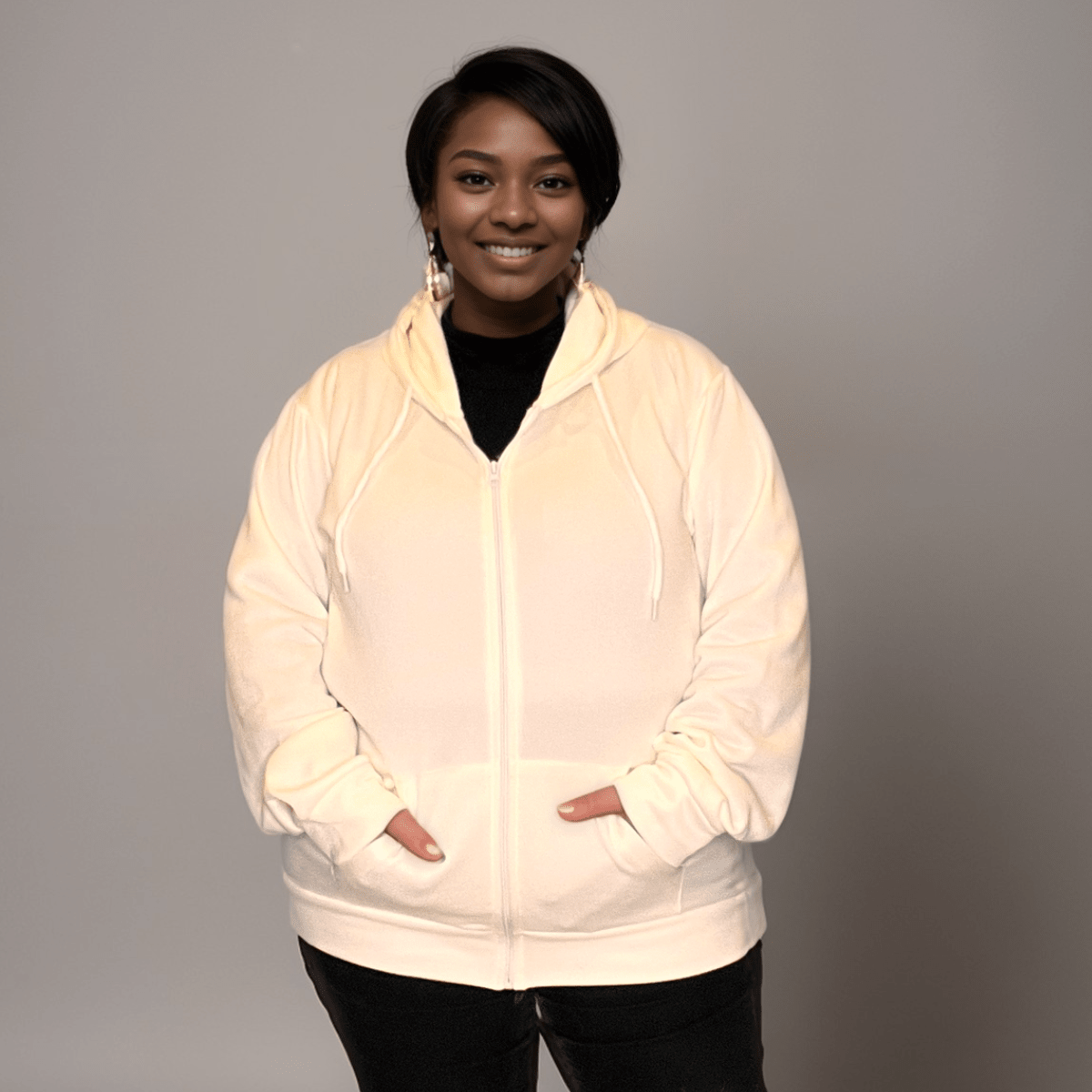 ZIP UP HOODIE PLUS SIZE JACKET