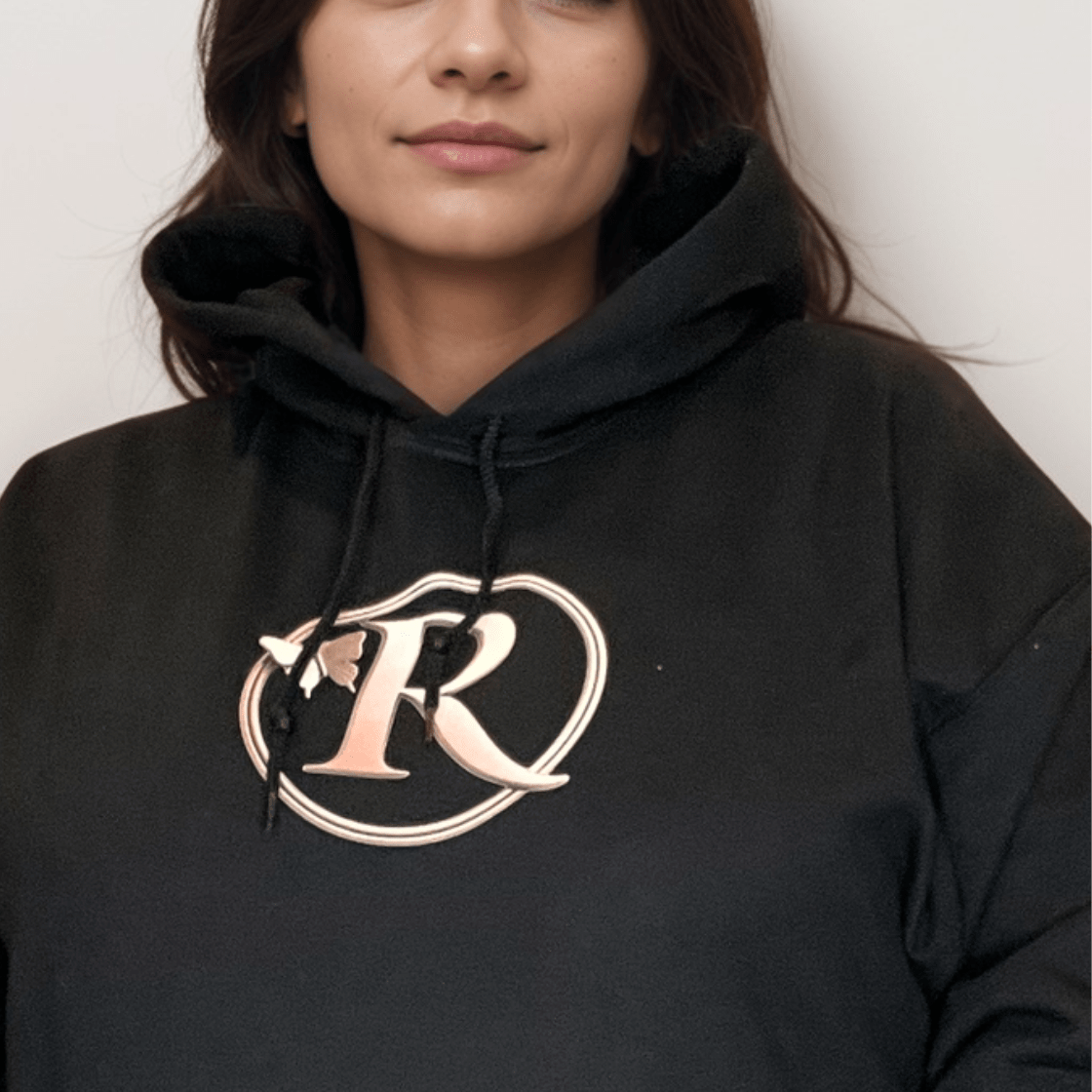ROCKTHOSECURVES SIGNATURE R BUTTERFLY HOODIE