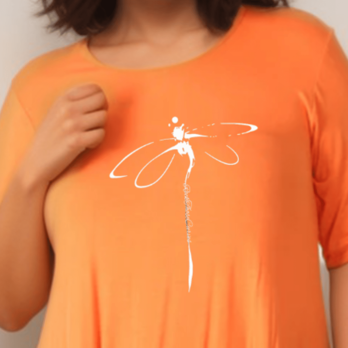 Dragonfly Button Sleeve Swing Top