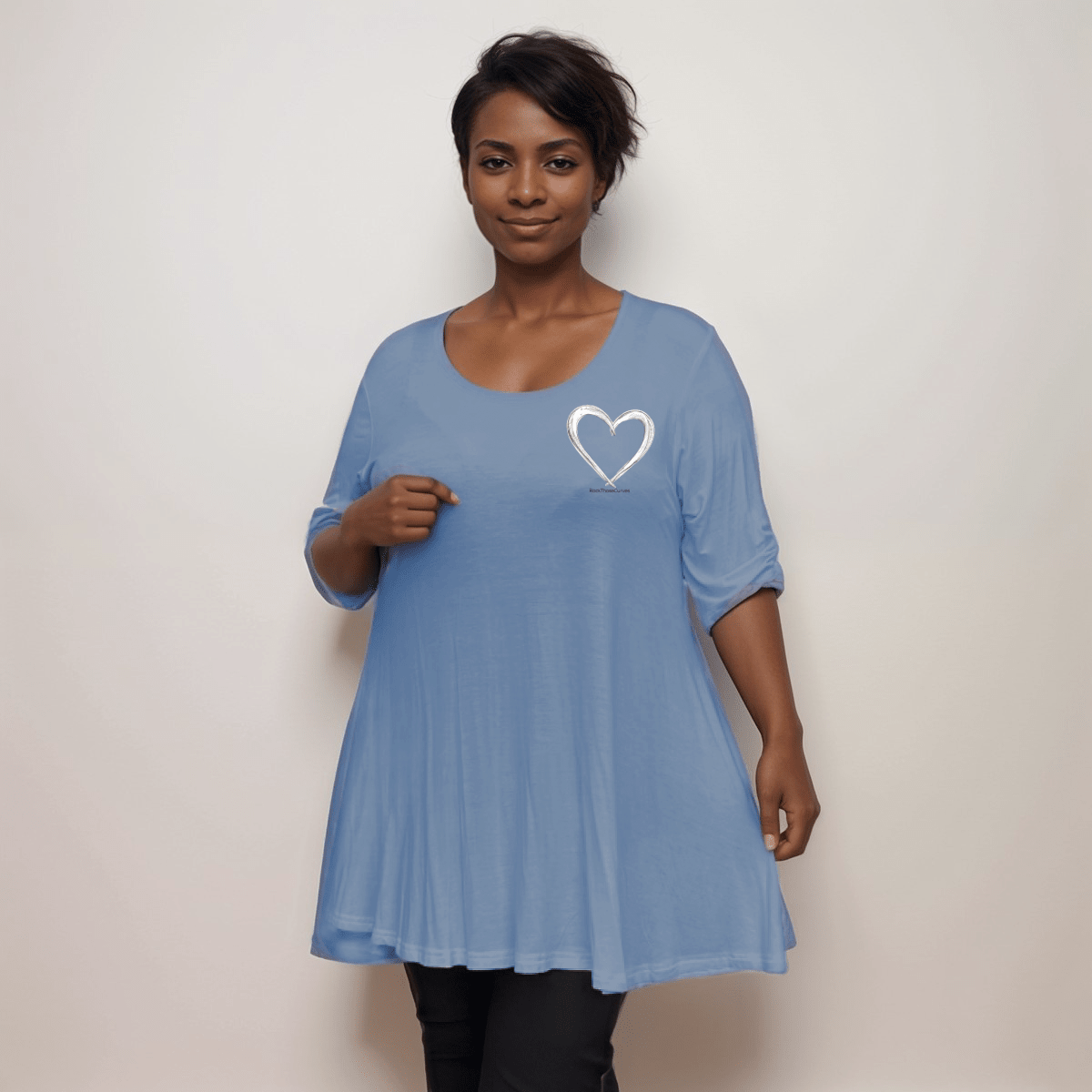 SWING TOP WITH HEART MOTIF
