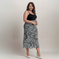 BLACK WHITE PAISLEY MAXI SKIRT