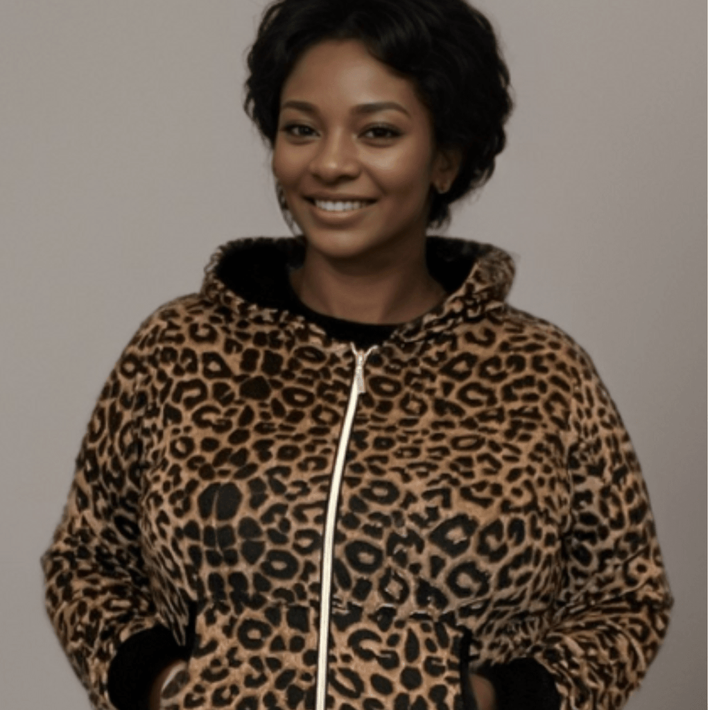 Plus-Size Leopard Print Stretch Lounge Jumpsuit