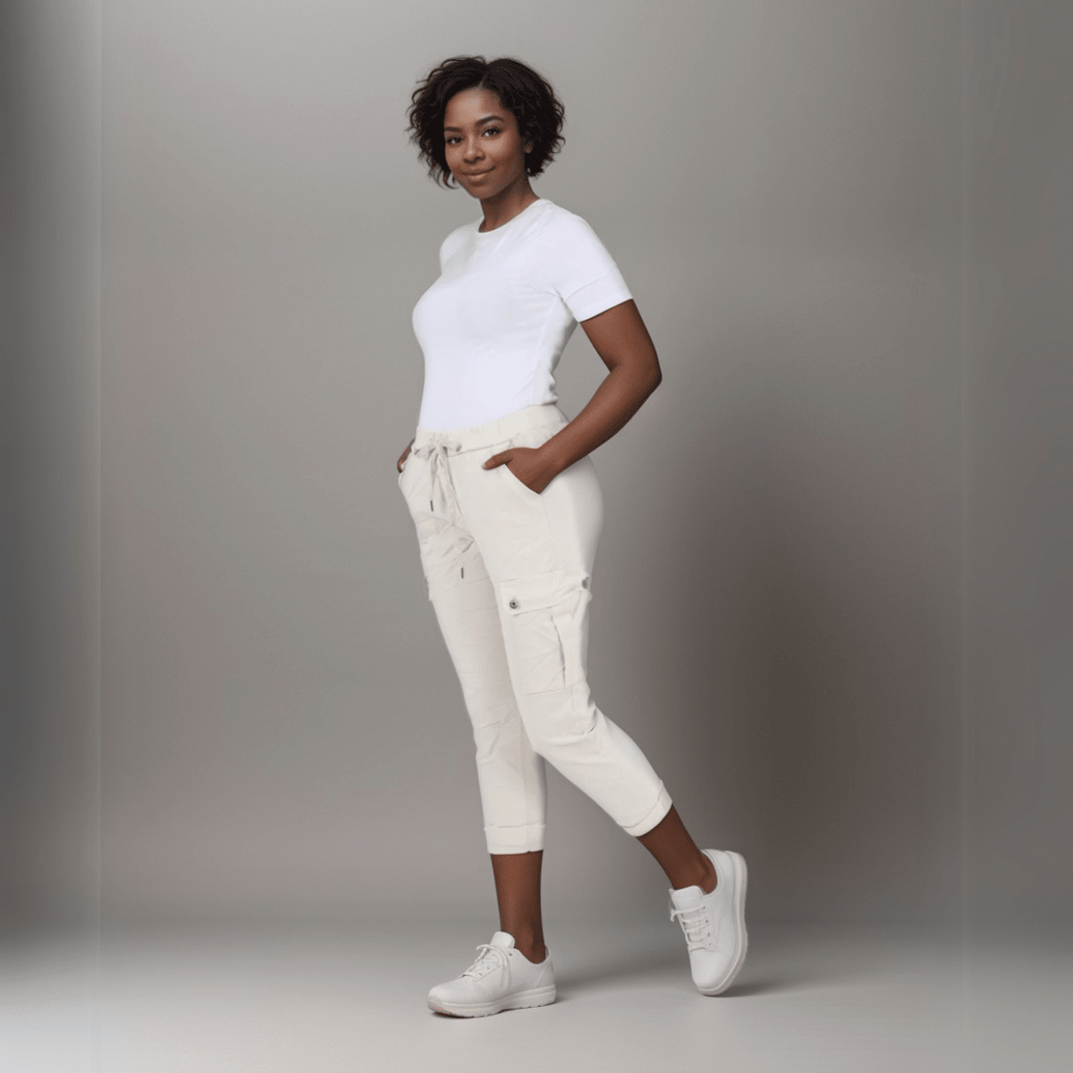 Plain Super Stretch Cargo Magic Trousers Jeans