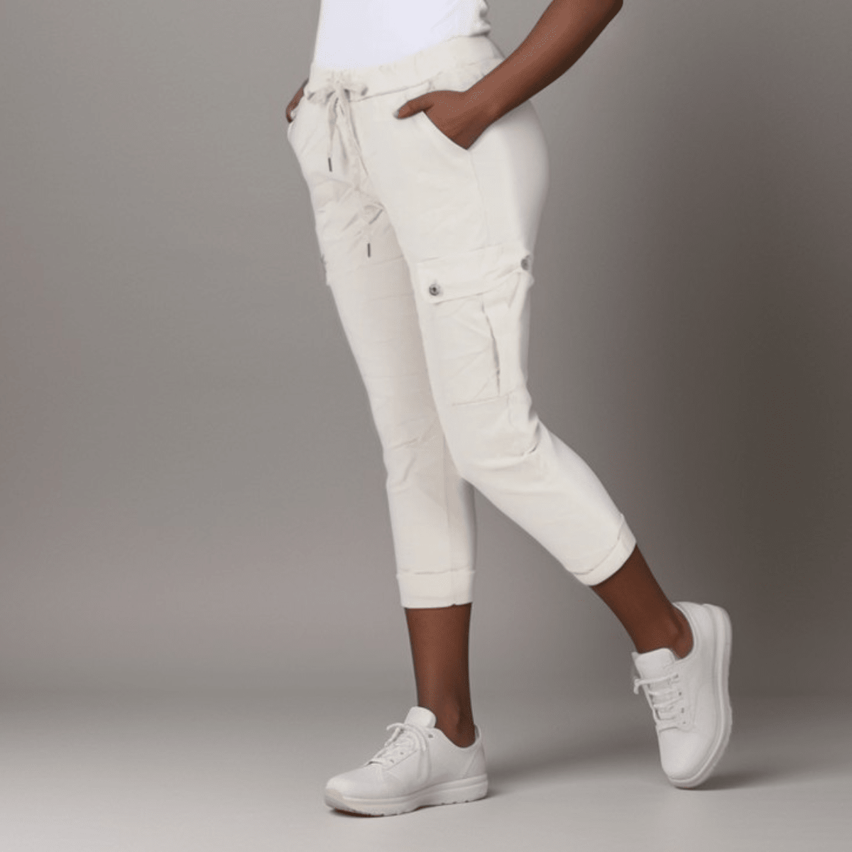 Plain Super Stretch Cargo Magic Trousers Jeans