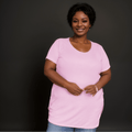 Ribbed Long-Length Tee Plus Size T-SHIRT