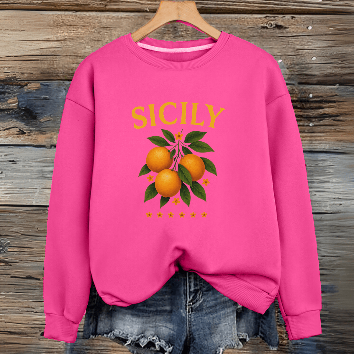 Sicily Premium Cotton Sweatshirt Oranges