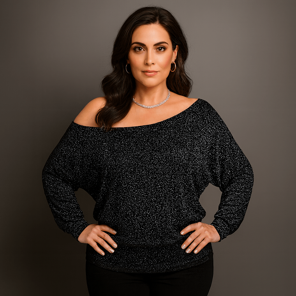 Sparkly Shimmer Off Shoulder Bardot Top
