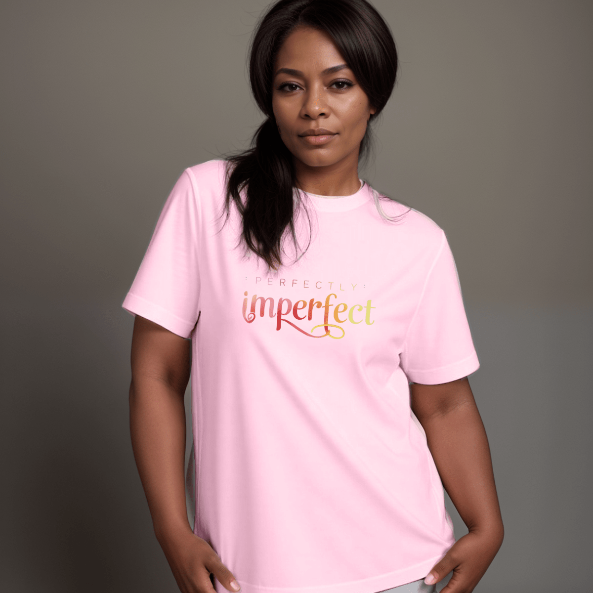“Perfectly Imperfect” Logo Cotton Tee T-Shirt