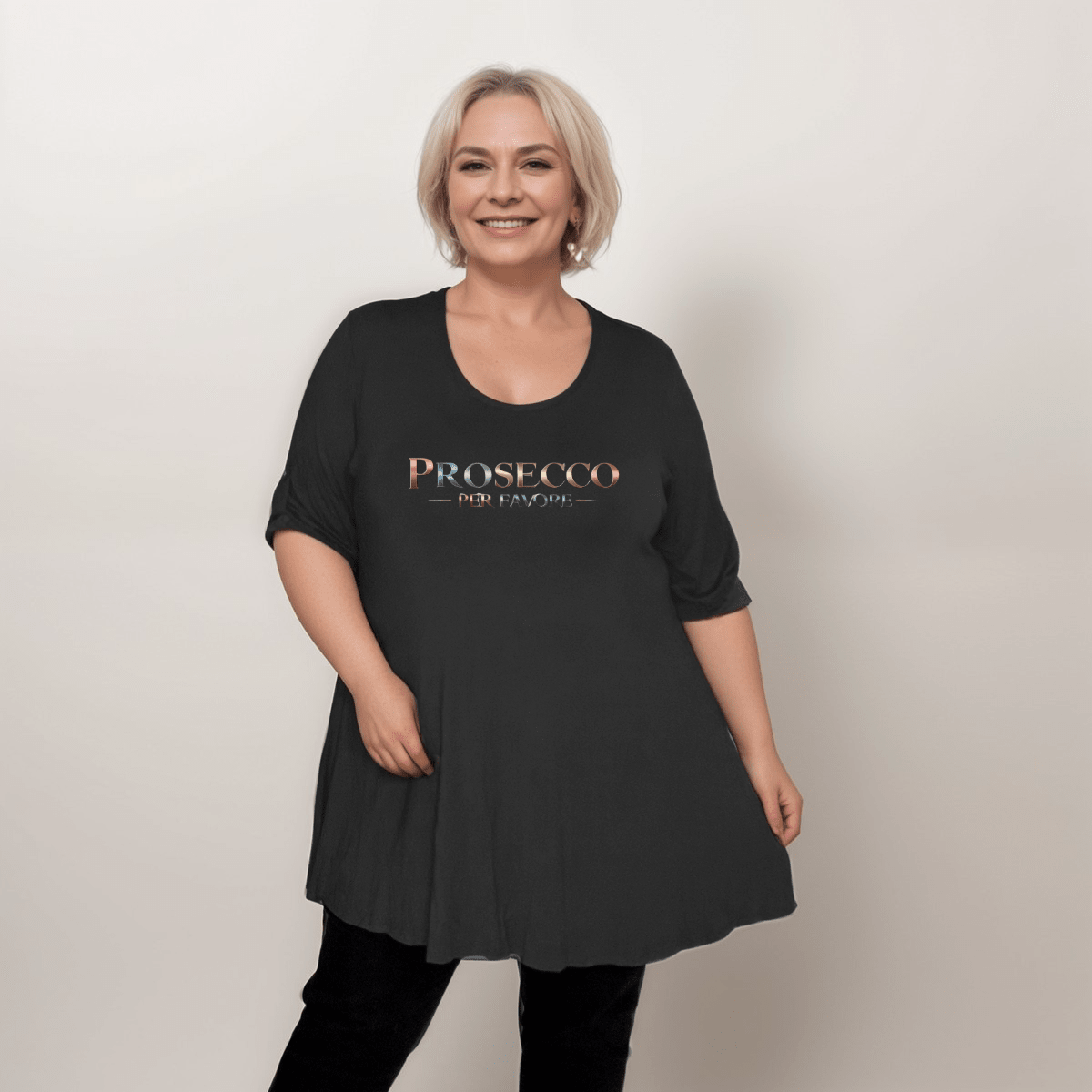 Prosecco Per Favore Button Sleeve Swing Top