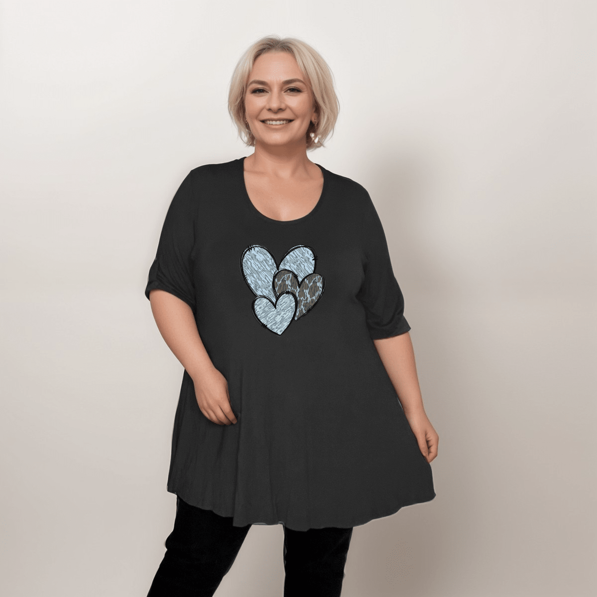 Swing Top with Camo & Leopard Hearts