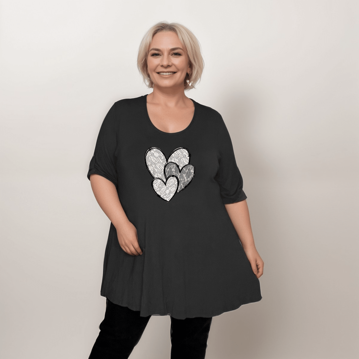 Swing Top with Camo & Leopard Hearts