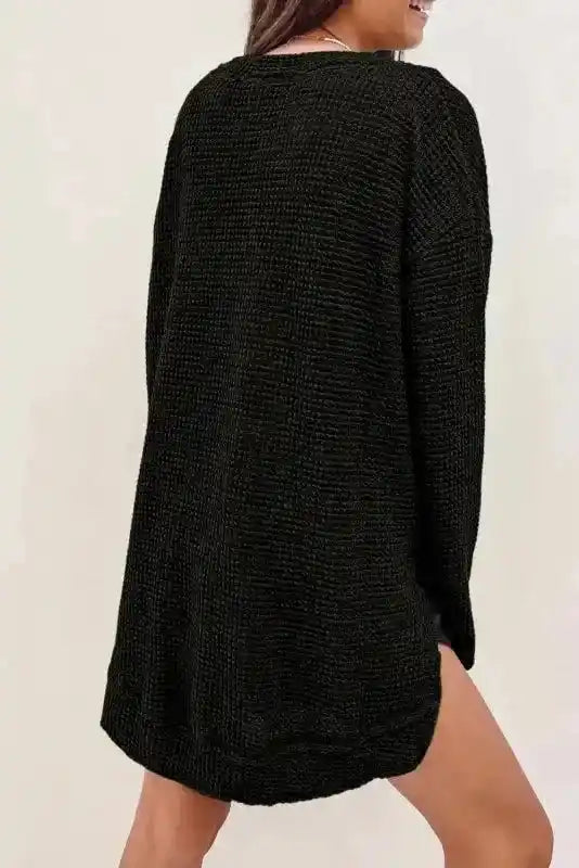 Moss Green Textured Knit Top | Plus Size Long Sleeve