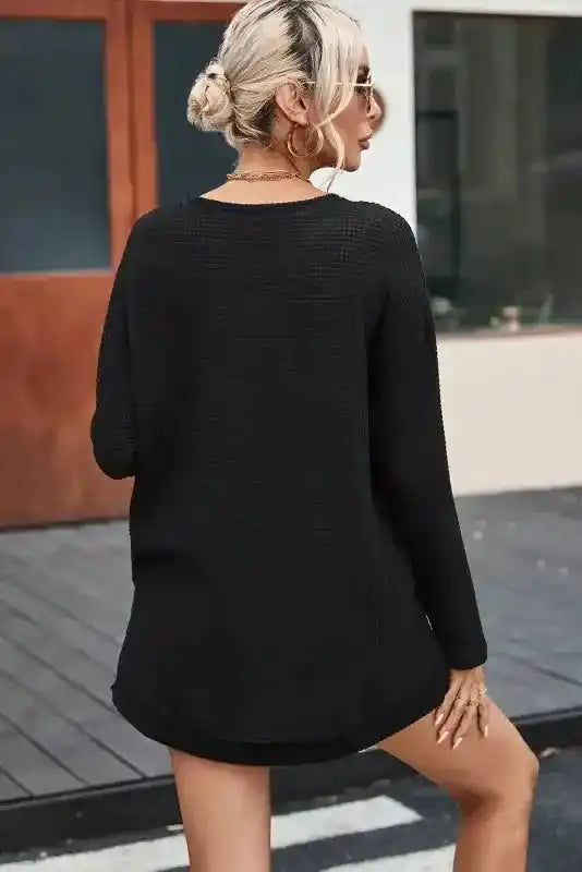 Moss Green Textured Knit Top | Plus Size Long Sleeve