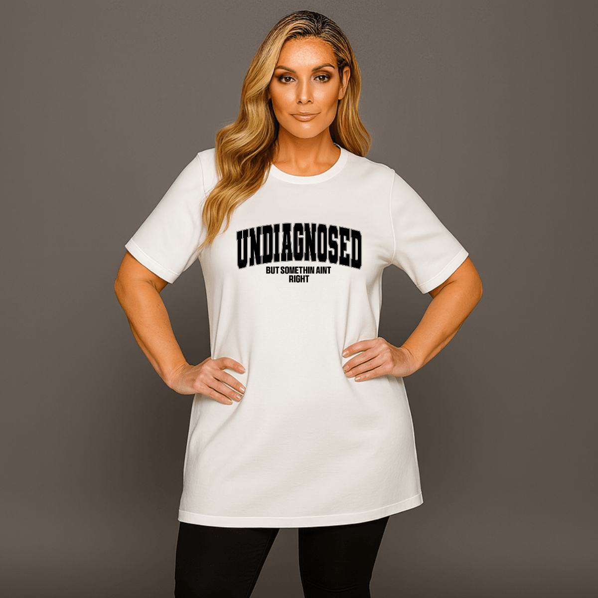 Undiagnosed Plain Short Sleeve Long Length Cotton T-Shirt