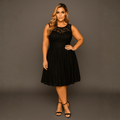 Sleeveless Lace Sweetheart Neckline Skater Dress