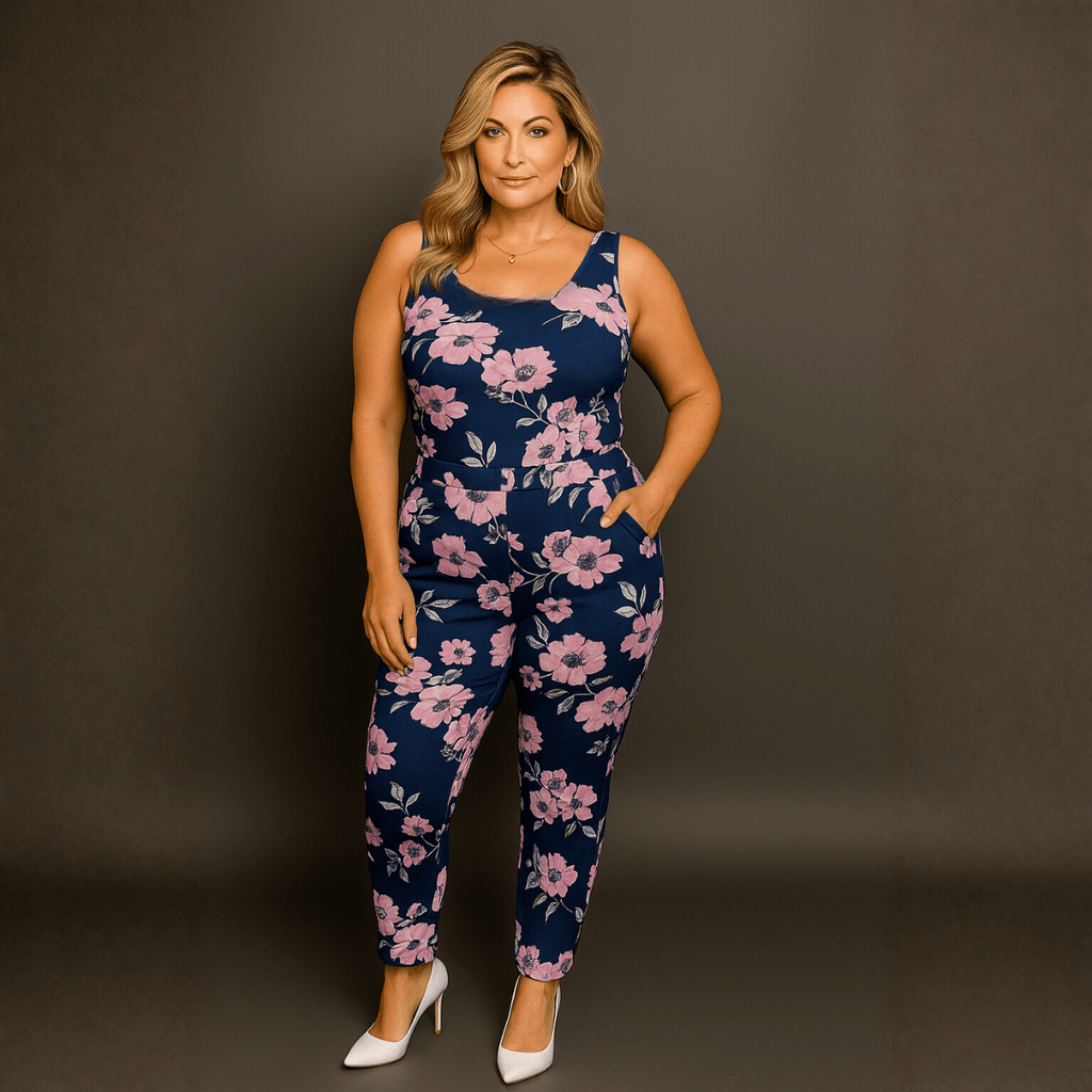 Floral Sleeveless Elasticated Waist Jumpsuit