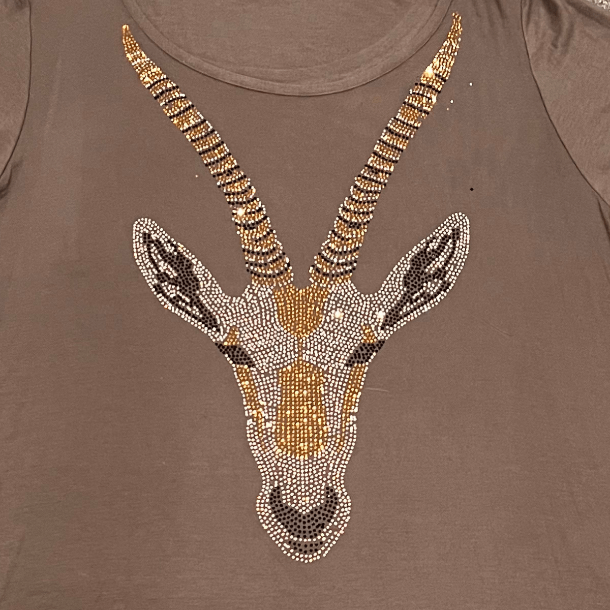 Dipped Hem Diamanté Gazelle Top