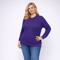 Cable Knit Long Sleeve Round Neck Jumper