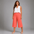 Crinkle Pleated Elastic Waist Culottes / Long Shorts