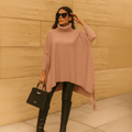Polo Neck Oversized Jumper with Tassle Detail