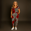 Cowl-Neck Cap-Sleeve Jumpsuit with Side Pockets