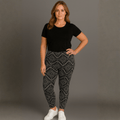 Black Tile Print High Waist Leggings