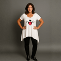 Fun Dog Face Long Length Hanky Hem Swing Top
